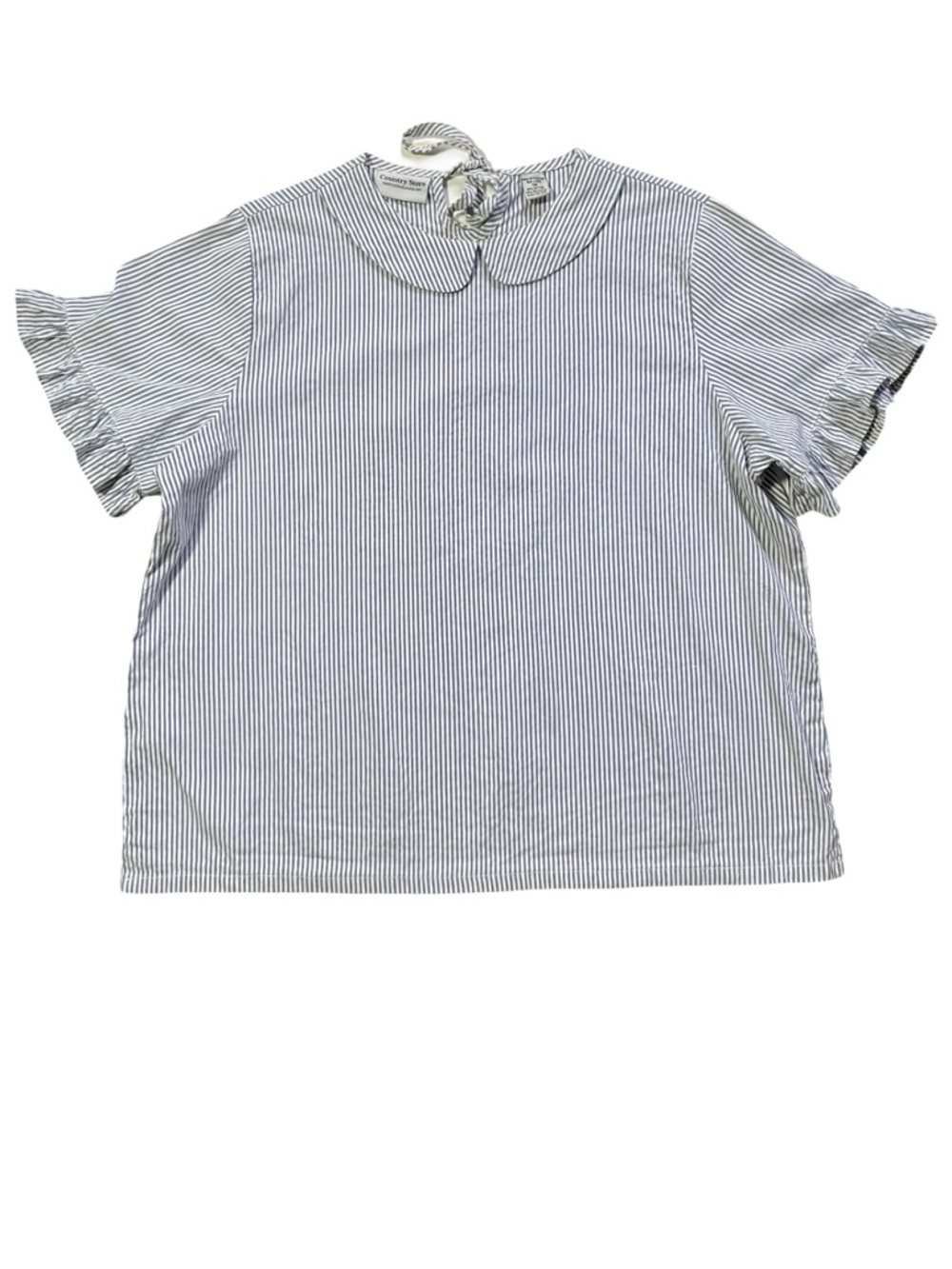Country Store Striped Ruffle Sleeve Top Size 1X